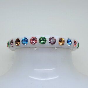 White Acryiic Plastic summer multi Rhinestone party fashion Bangle Bracelets